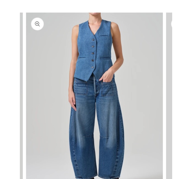 Citizens of Humanity Jasmin Long Vest Normandie Blue MSRP $298 NWT - Picture 4 of 14